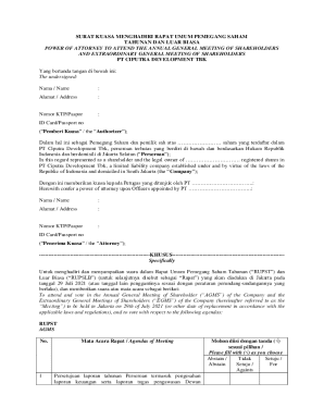 Power of Attorney for Shareholder Meetings