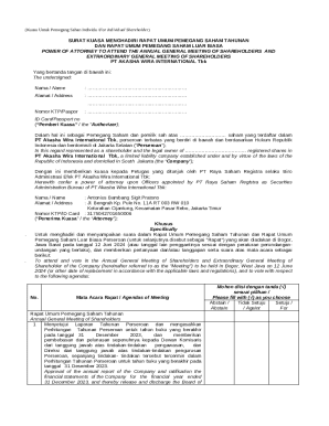 Power of Attorney for Shareholder Meetings