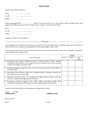 Power of Attorney for Shareholder Meeting