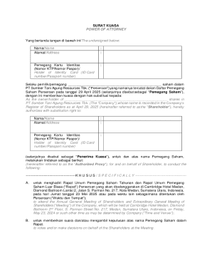 Power of Attorney for Shareholder Meeting