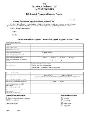 Istanbul University Double Major Program Application Form