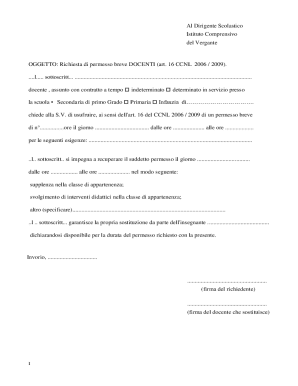 Teacher Short Leave Request Form