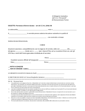 Short Duration Leave Request