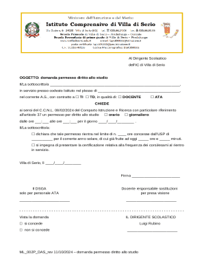 Italian School Study Leave Request Form