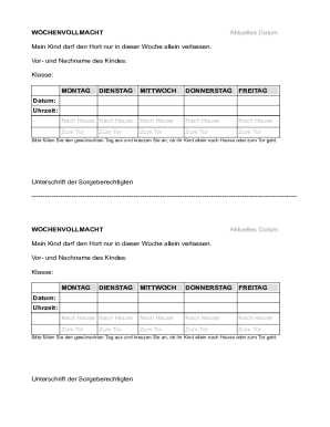 Weekly Permission Form