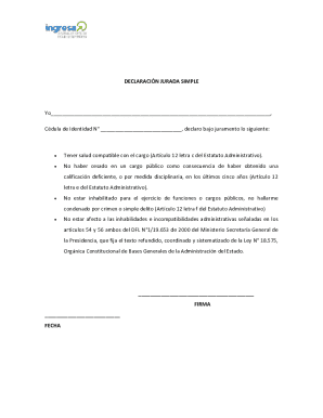 Chile Simple Affidavit