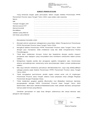 Jawa Tengah PPPK Application Statement