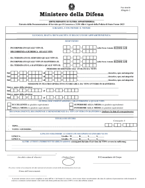 Italian Police Service Documentation Form