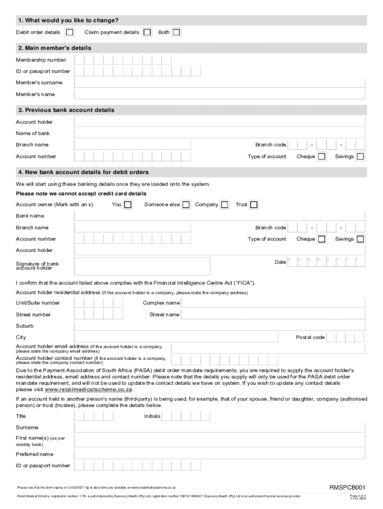 Request to Change Banking Details Form - Blank Fillable Template | Fill ...