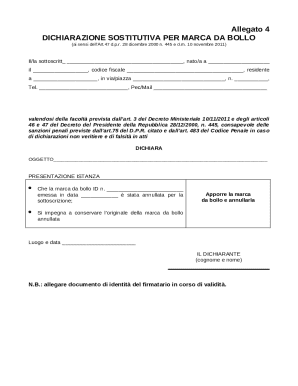 Italian Stamp Duty Declaration Form
