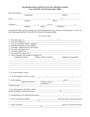 Italian Self-Certification Form