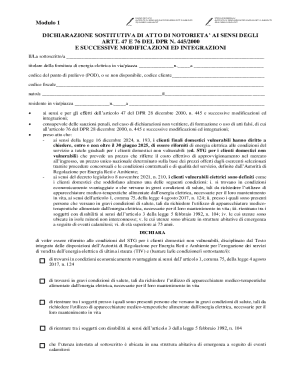 Italian Energy Supply Declaration Form