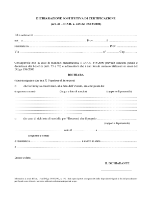 Italian Self-Certification Declaration