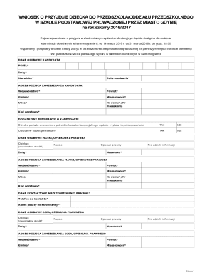 Kindergarten Admission Application Form