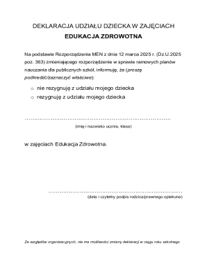 Poland Health Education Participation Declaration