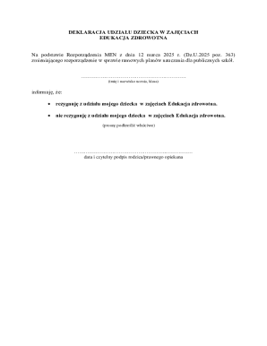 Health Education Participation Declaration