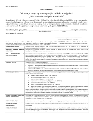 Poland Family Life Education Waiver Form