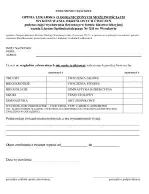 Partial Medical Exemption for Physical Education