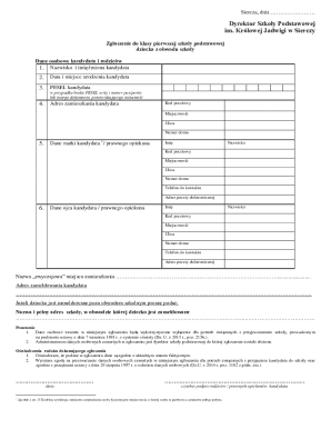 Polish School Enrollment Form