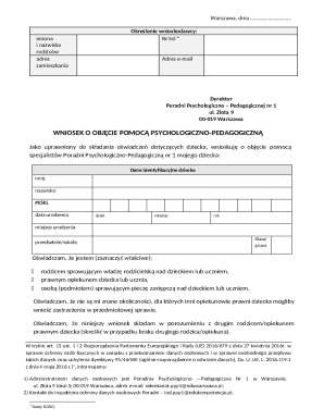 Warsaw Psychological-Pedagogical Assistance Request