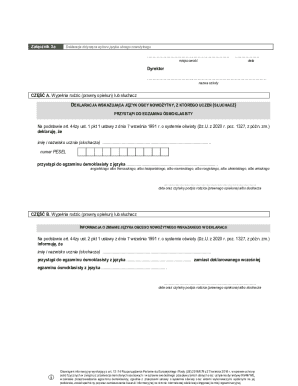 Polish Foreign Language Exam Declaration