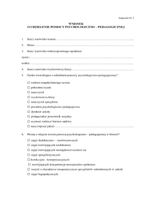 Psychological-Pedagogical Assistance Request Form
