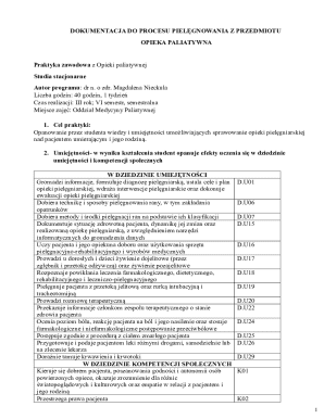 Palliative Care Nursing Documentation Form