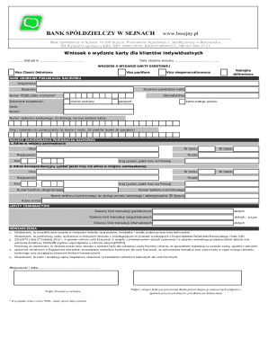 Bank Spółdzielczy Debit Card Application