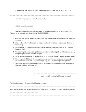 Parent Consent for School Trip