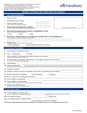 Visa Business Debit Card Application
