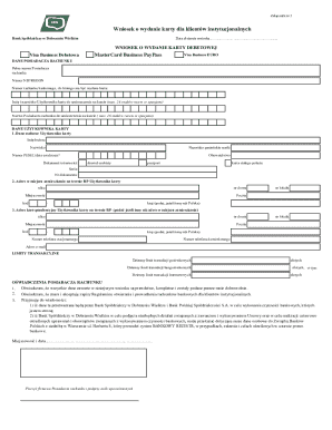 Bank Debit Card Application Form