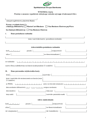 Bank Card Application Form