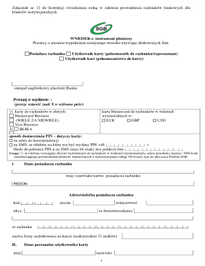 Bank Card Application Form