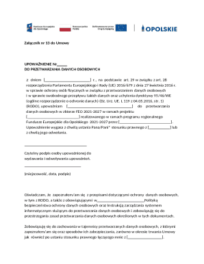 Data Processing Authorization Form