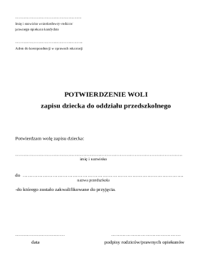 Child Enrollment Confirmation Form