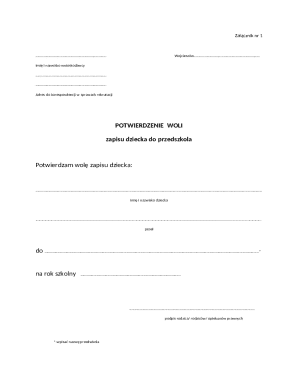 Child Enrollment Confirmation Form