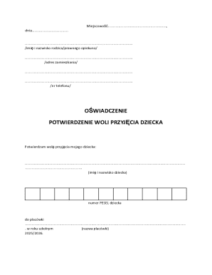 Child Acceptance Declaration Form