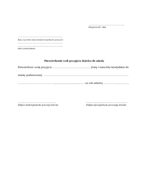 School Admission Consent Form