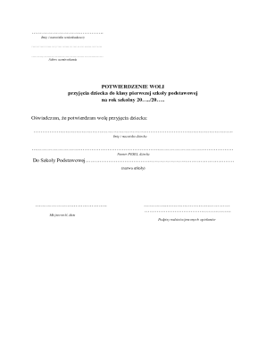 Poland School Enrollment Form