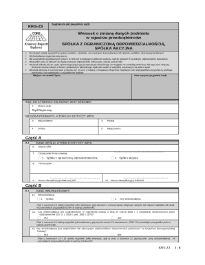 Polish Company Data Change Request Form