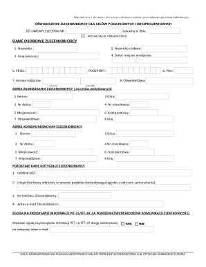 Tax and Insurance Declaration for Contractors