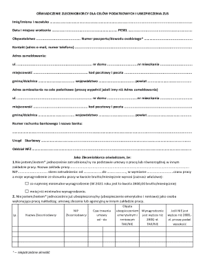 Polish Tax and ZUS Declaration for Contractors