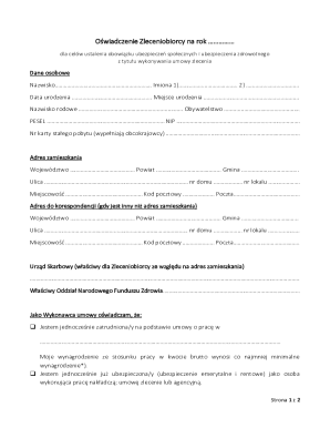 Oświadczenie Zleceniobiorcy