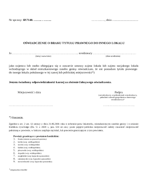 Affidavit of No Legal Title to Another Premise