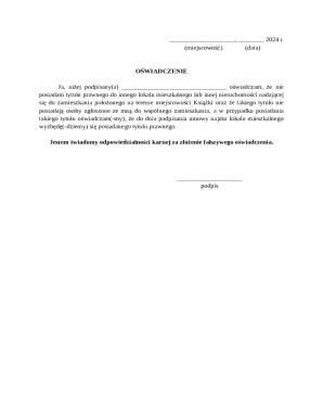 Residential Tenancy Legal Declaration