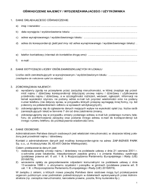 Tenant Declaration Form