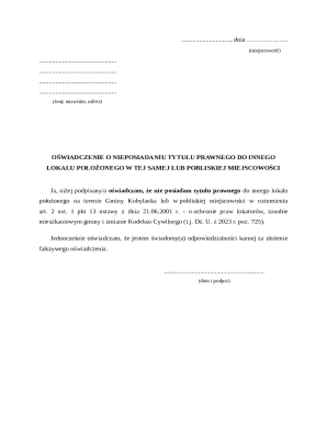 Oświadczenie o Nieposiadaniu Tytułu Prawnego