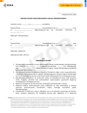 Occasional Residential Lease Agreement