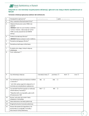 Bank Complaint Form