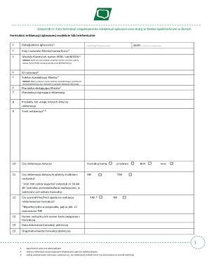 Bank Complaint Form